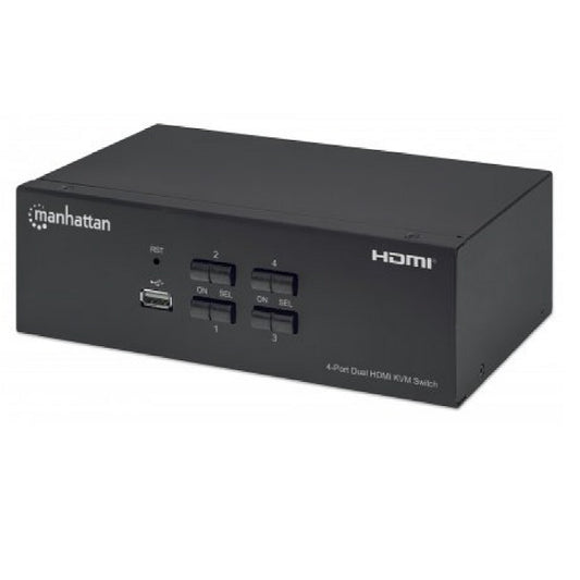 Switch KVM Manhattan 8xHDMI 6xUSB con audio (2monitores a 4equipos) 4K 30Hz