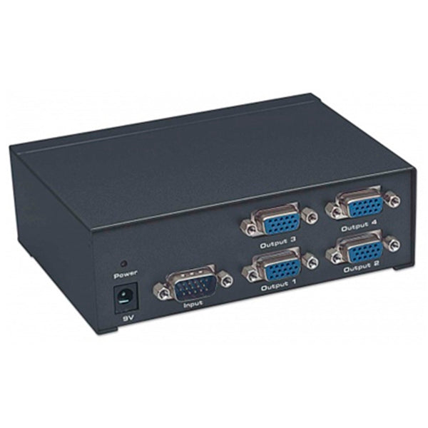 Video Splitter Manhattan VGA 4 puertos Professional con adaptador de corriente