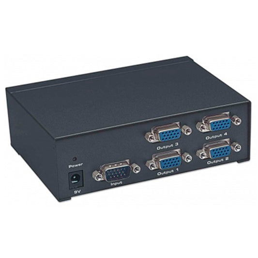 Video Splitter Manhattan VGA 4 puertos Professional con adaptador de corriente
