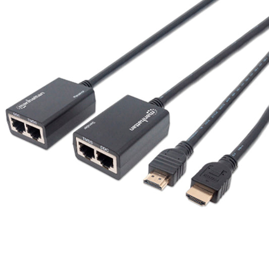 Extensor de video Manhattan HDMI CAT5e/6 30m hasta 30m