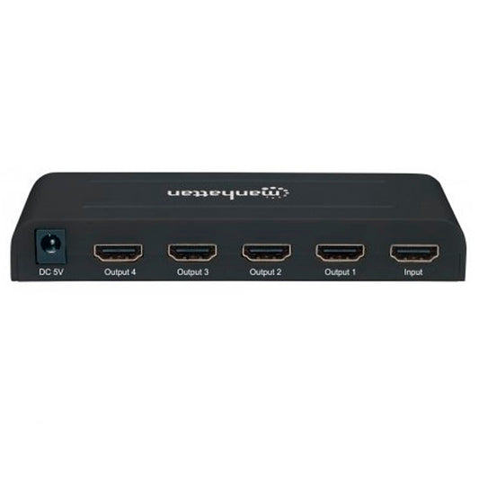 Video Splitter Manhattan HDMI 4 puertos 4K 30Hz con adaptador de corriente