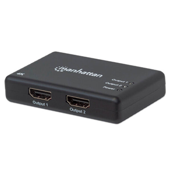 Video Splitter Manhattan HDMI 2 puertos UHDTV 4K 30Hz con adaptador de corriente
