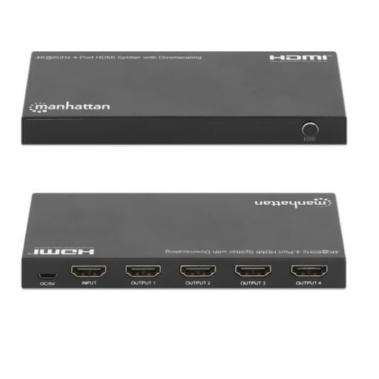 Video Splitter Manhattan HDMI 4 puertos 4K 60Hz con interruptor EDID reductor de escala