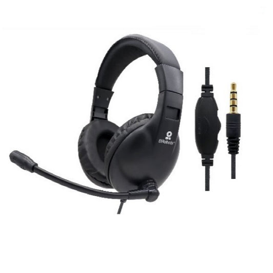 Audifonos diadema Brobotix tipo gamer con microfono ajustable extra sueve modelo 963012 color Negro