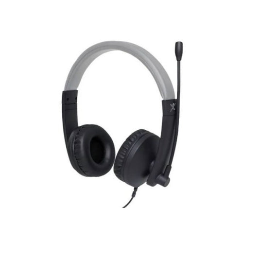 Audifono diadema alambrico Perfect Choice con USB y microfono ajustable modelo PC-112167 Loudy color Negro