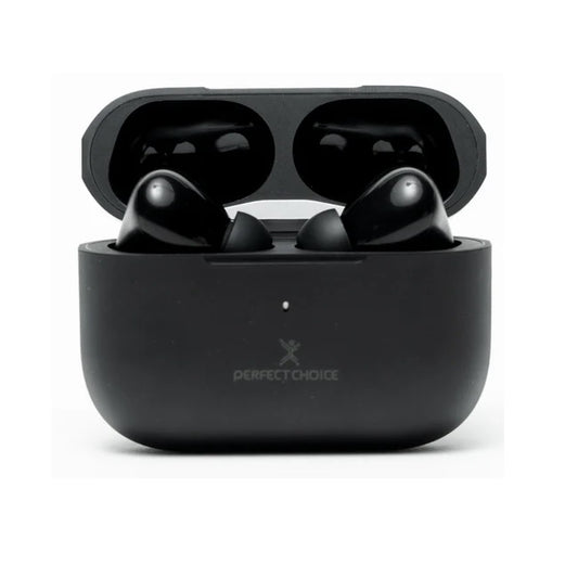 Audifonos Perfect Choice TWS ENC carga inalambrica modelo PC-117186 Nesh color Negro