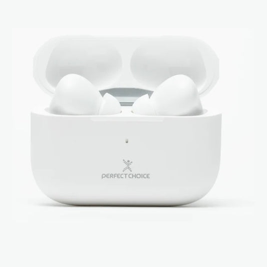 Audifonos Perfect Choice TWS ENC carga inalambrica modelo PC-117193 Nesh color Beige