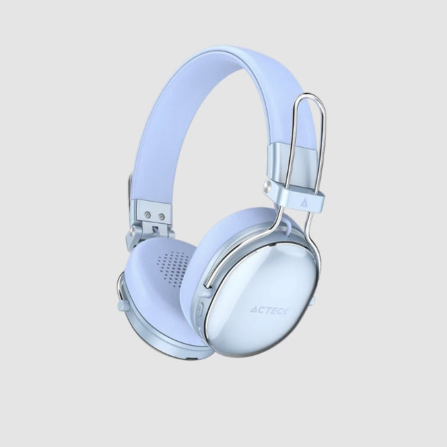 Audífonos Inalámbricos Acteck Over Ear Luxe Chic HP710 Azul Bluetooth 5.4 Cancelación de ruido Híbrido Microfono Omnidireccional