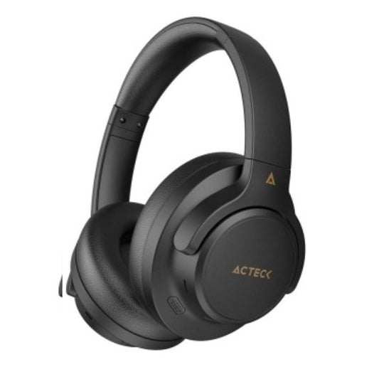 Audífonos Inalambricos Acteck Hype Epic HP750 Conexión Bluetooth, 3.5mm, Cancelación de ruido, Color Negro