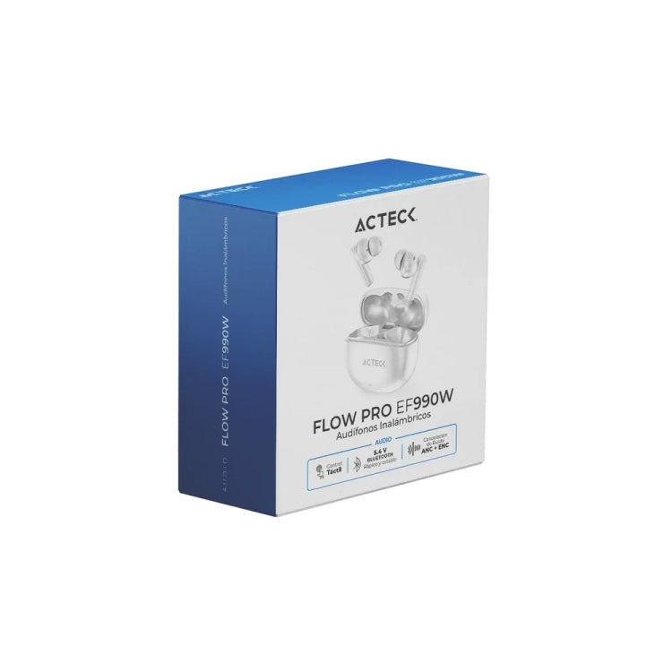 Audifonos Acteck TWS Bluetooth Flow Pro EF990 blanco 5.4 AC-946025
