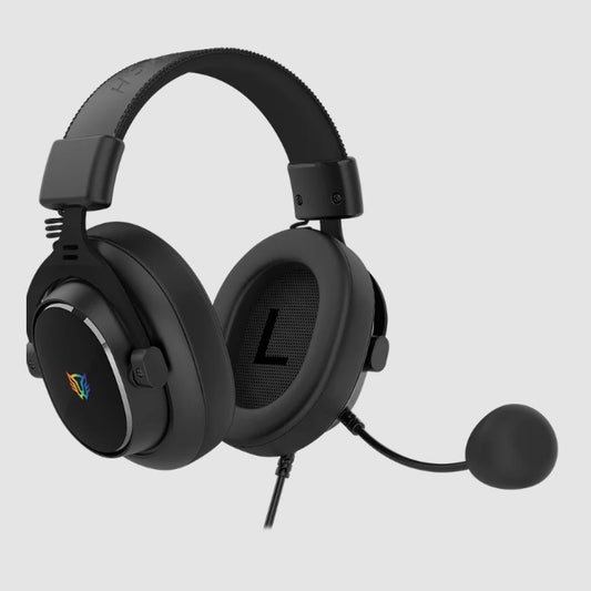 Audífonos Balam Rush Gamer Aviator Expert HA777 Negro Alambricos Over Ear Bocinas 53 mm + Microfono Desmontable Compatible con PC Dispositivos móviles Consolas RGB Conexión USB