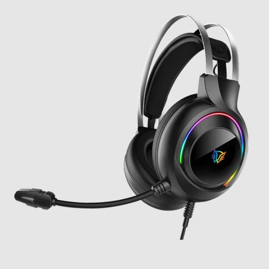 Audifonos Balam Rush Hesix II HS688 Azender Negro alámbricos Over Ear Microfono Fijo Compatible con PC Dispositivos móviles Consolas RGB Jack 3.5 m