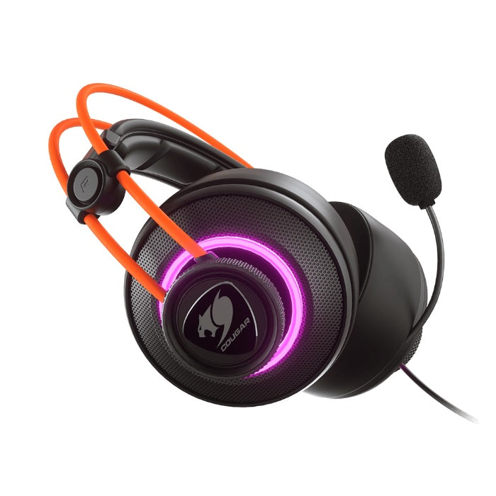 Audifonos Cougar Gamer IMMERSA PRO PRIX USB con Microfono RGB 7.1 negro/naranja