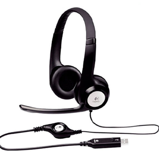 Audifono Diadema Logitech H390 Negro Conexion USB A Alambricos Microfono Bidireccional Cable 1.9m 1xControl Audio