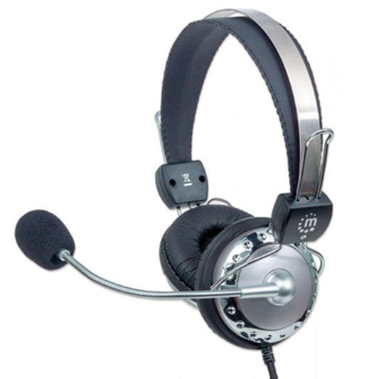 Audifonos Manhattan con microfono V3 color gris ligero 2