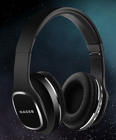 Audífono Diadema Inalambrico Naceb 10hr 3.5 mm Bluetooh 4.2 modelo NA-0307N color Negro