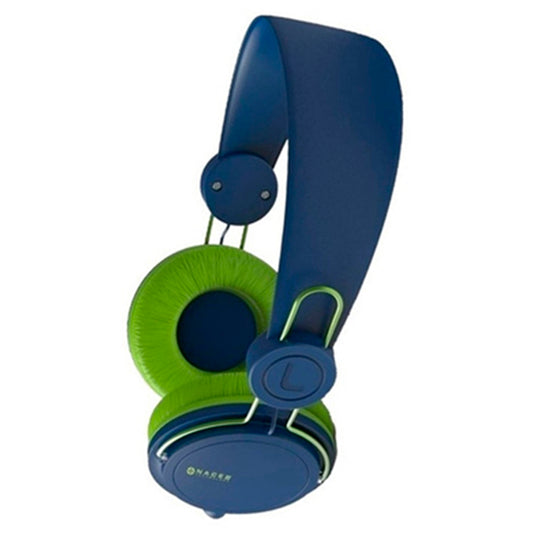 Audífono diadema alámbrico Naceb air Azul/Verde c/microf 3.5mm 1.2m