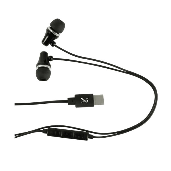 Audífonos Perfect Choice Intrauriculares Alámbricos con Micrófono Glissando 1.2 Metros USB-C modelo PC-116479 color Negro