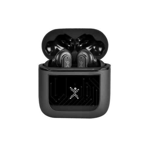 Audífonos Perfect Choice TWS ANC+ ENC Inalámbrico 10m con Pantala Táctil LED Color Negro