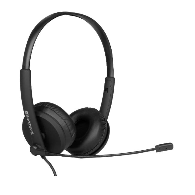 Audifonos Diadema Techzone con microfono 3.5mm cable 1.5m 60% material recicable