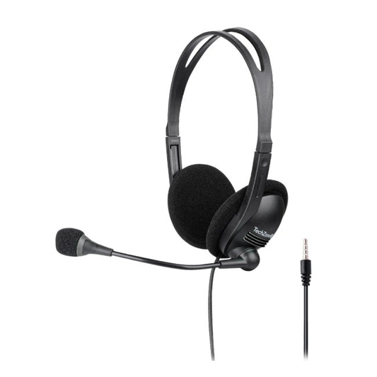 Audifonos Diadema Techzone Negro 1xJack3.5mm Sensibilidad Audifono 20KHz Longitud Cable 150cm Compatible con Windows macOS y Android