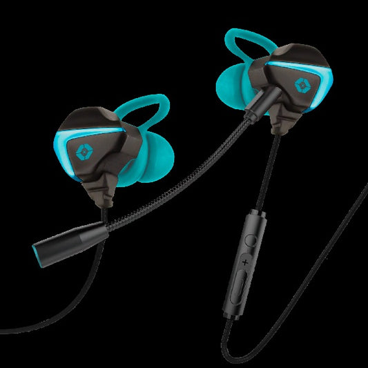 Audifonos Vortred gamer con microfono desmontable 3.5mm control de volumen integrado audio de alta definicion modelo V-930624 color Negro con Azul