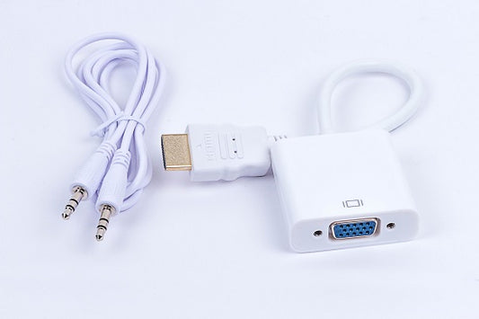 Convertidor Naceb HDMI a VGA con cable de audio modelo NA-0650N color Blanco