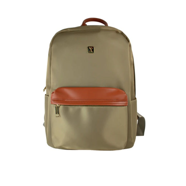 Mochila Perfect choice para laptop Sahara modelo PC-084884 color Café con Naranja