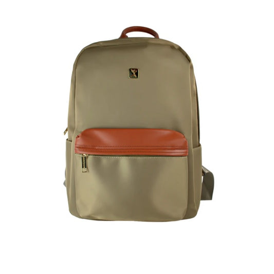 Mochila Perfect choice para laptop Sahara modelo PC-084884 color Café con Naranja