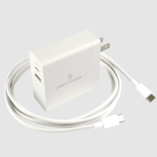 Cargador de Pared Perfect Choice pared 65W 1x USB y tipo C modelo PC-240396 color Blanco