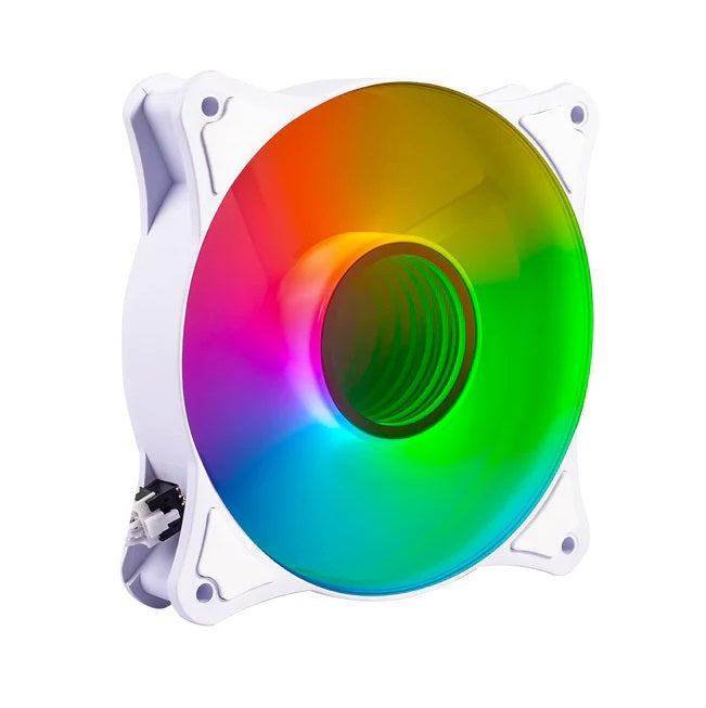 Ventilador Balam Rush 120mm Blanco Eolox Blaze EX90 ARGB Rainbown 120x120x25mm 1200RPM Hidráulico 12V