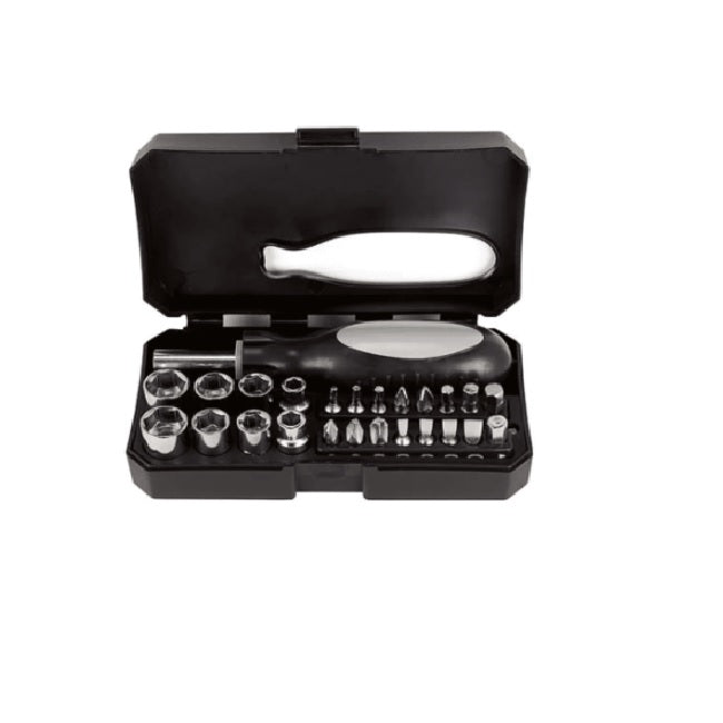 Kit Herramientos PITCAIRN Set de Herramientas con Desarmador de 16 Puntas/ 8 Dados Intercambiables/ Mango Ergonómico/ Medidas 13.5x8cm/