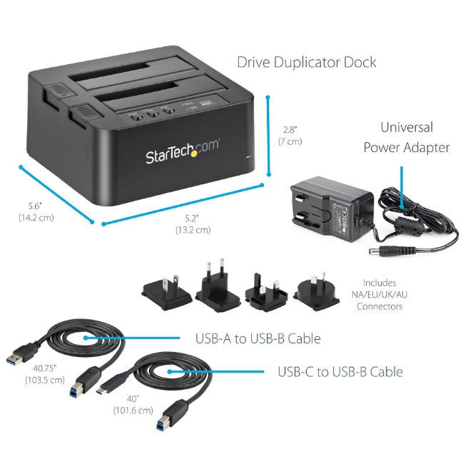 Duplicador Startech SDOCK2U313R Clonador Autónomo de Discos Duros o SSD SATA - Copiador de 2 Bahías - Base de Acoplamiento USB 3.1 (10Gbps) a