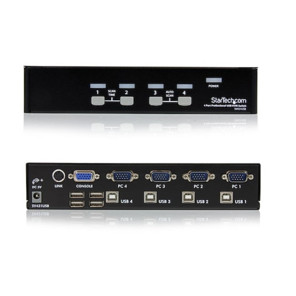 SWITCH CONMUTADOR KVM DE 4 PUERTOS USB - 1 USUARIO LOCAL - 1U - 4 COMPUTADOR ES - 1 USUARIO LOCALES- 1920 x 1440 - 8 x USB - 5 x VGA - 1U -