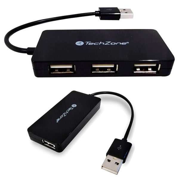 HUB Techzone Connect HUB3 Negro 4xPuertos USB A Compatible con Windows y Mac 72x35x11mm
