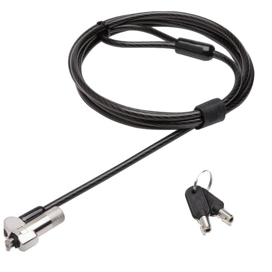 Candado Techzone Nano Ultrathin para Laptop en Color Negro Cabezal Tipo Nano Largo 1.8m 2xLlaves 1xCandado