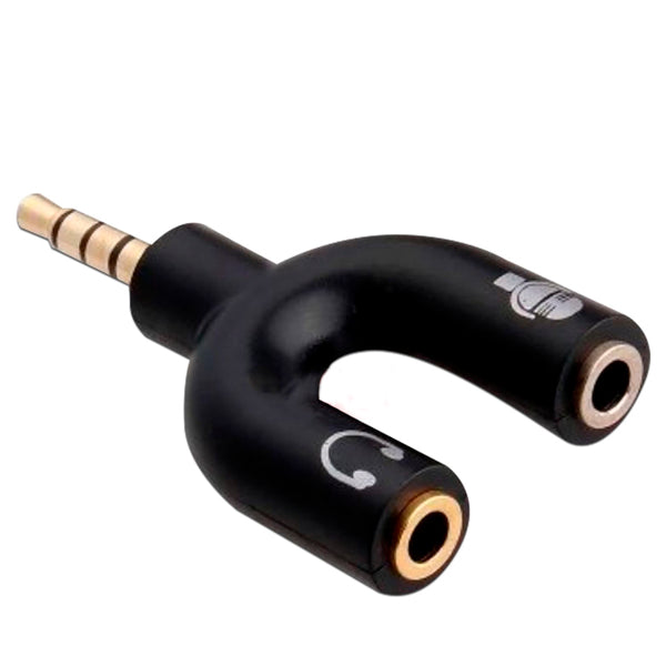 Adaptador Brobotix stereo 3.5mm Macho a DUAL 3.5 mm Hembra modelo 181802-2 color Negro