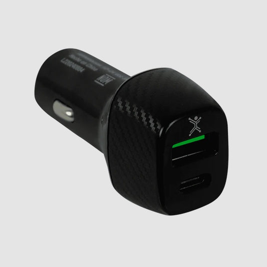 Adaptador de Corriente Perfect Choice para Auto 20W 2 Puertos USB Tipo C y A modelo PC-240884 color Negro