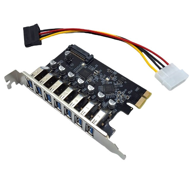 Tarjeta PCI Express X-Media XM-PEX-U307 con 7 puertos USB 3.0 transferencia de hasta 5Gbps por puerto