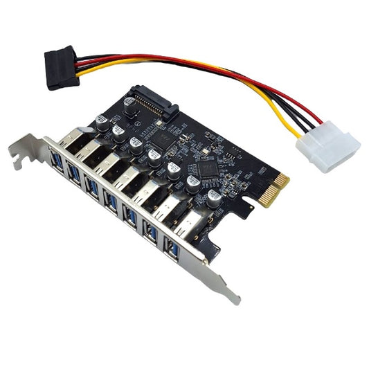 Tarjeta PCI Express X-Media XM-PEX-U307 con 7 puertos USB 3.0 transferencia de hasta 5Gbps por puerto
