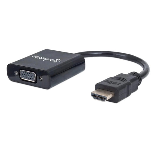Adaptador Manhattan negro HDMI a VGA HDMI Macho a VGA Hembra