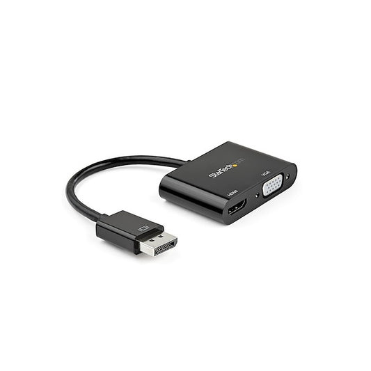 Adaptador StarTech DisplayPort a HDMI VGA - Dongle Convertidor DisplayPort 1.2 HBR2 a HDMI 2.0 (4K 60Hz) o VGA 1080p - Adaptador DP
