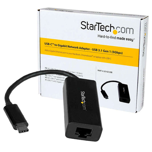 ADAPTADOR STARTECH DE RED ETHERNET GIGABIT USB-C - ADAPTADOR EXTERNO USB 3.01GEN 1 USB 3.1 - 1 PUERTO(S) - 1 - PAR TRENZADO