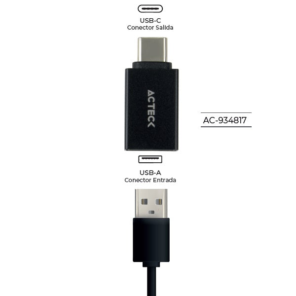 Adaptador Acteck USB C a USB-A 3.0 Shift Plus AU210 Tipo Dongle OTG Macho Hembra