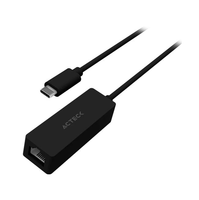 Adaptador Acteck Shift Plus AE425 para Red Hasta 1000 Mbps USB C a Ethernet RJ45 Macho a Hembra Negro