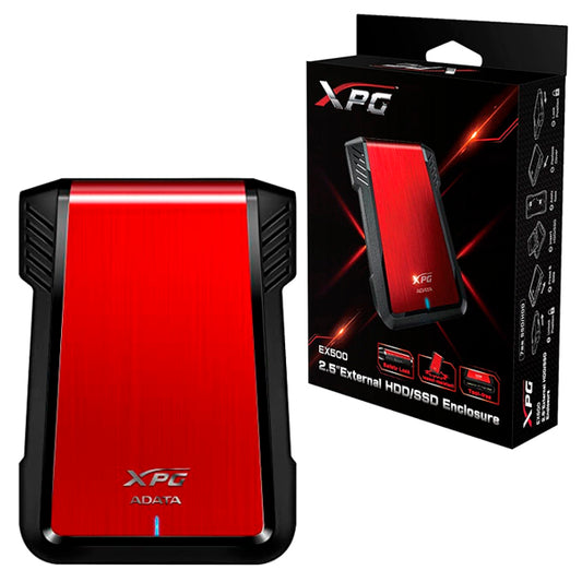 Enclosure ADATA XPG EX500 USB 3.0 rojo para HD 2.5 o SSD 2.5 no necesita tornillos