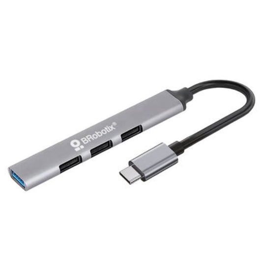 Hub Brobotix USB V3.0 con 4 puertos conexión tipo C color Plata