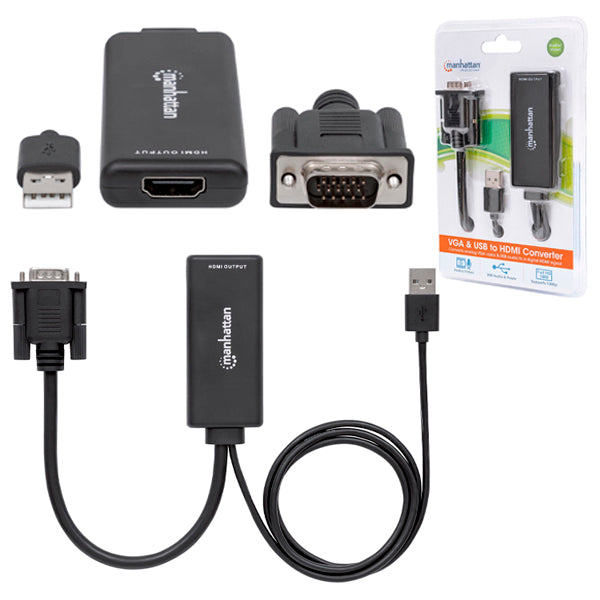Convertidor Manhattan para video VGA con Audio/USB A/HDMI