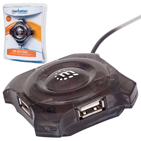 HUB Manhattan USB 4 puertos Negro
