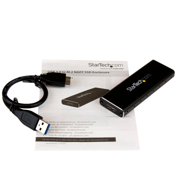 GABINETE STARTECH ADAPTADOR SSD M.2 A USB 3.0 UASP CON GABINETE PROTECTOR-CONVERTIDOR NGFF DE UNIDAD SSD - 1 x BAHIA TOTAL-SOPORTE UASP-SERIA ATA/600 - USB 3.0